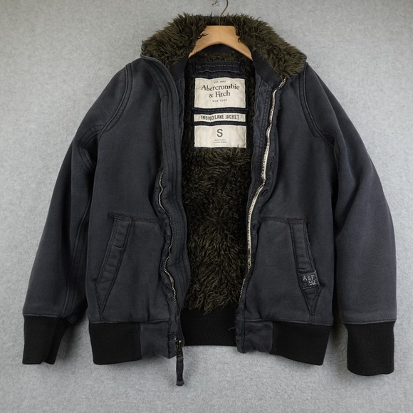 Abercrombie & Fitch Jackets & Blazers - Abercrombie Fitch Indigo Lake Jacket Womens Small Fleece Lined Hooded Zip Heavy
